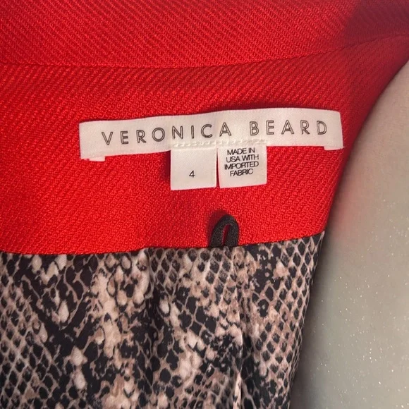 Veronica Beard Long Red Dicky Jacket Sz 4 - Picture 8 of 8
